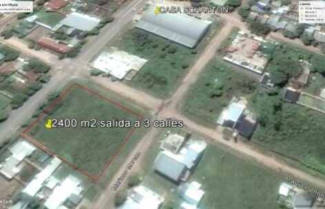 Lote de 2400 m3 salida a 3 calles